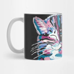 Cute Kitten colorful abstract art painting Mug